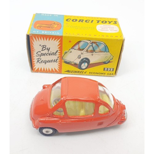 464 - A vintage boxed Corgi Heinkel-1 Economy Car, 233. UK shipping £14. We combine shipping.