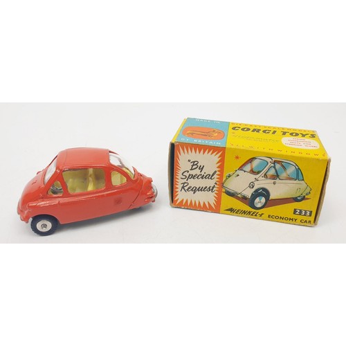 464 - A vintage boxed Corgi Heinkel-1 Economy Car, 233. UK shipping £14. We combine shipping.