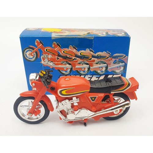 465 - Three vintage boxed Corgi Wheelie Bikes: Cafe Racer, Police Bike and Street Bike together with a vin... 