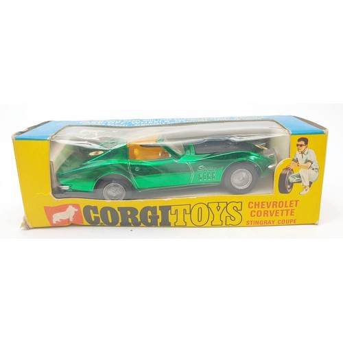 470 - A vintage boxed Corgi Chevrolet Corvette Stingray Coupe, 300. UK shipping £14. We combine shipping.