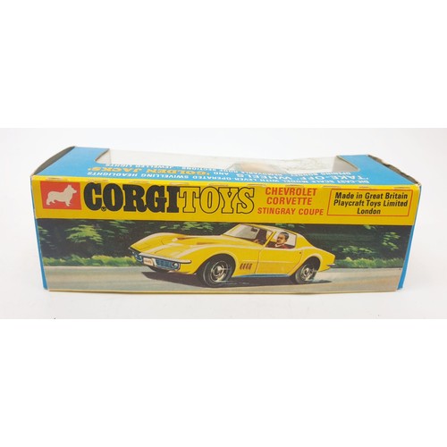 470 - A vintage boxed Corgi Chevrolet Corvette Stingray Coupe, 300. UK shipping £14. We combine shipping.