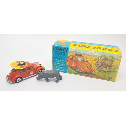 473 - A vintage Corgi Volkswagen 1200 In East African Safari Trim, 256 with reproduction box. UK shipping ... 