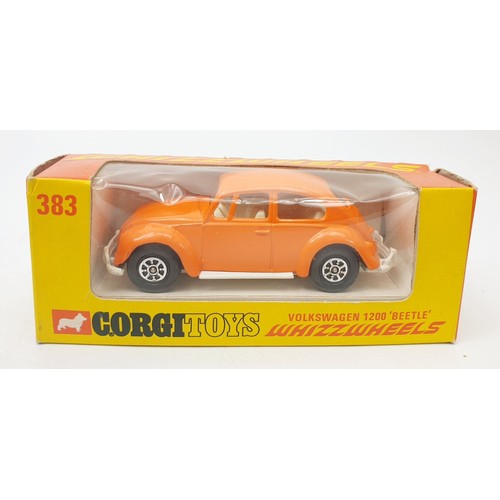 474 - A vintage boxed Corgi Whizzwheels Volkswagen 1200 Beetle, 383. UK shipping £14. We combine shipping.