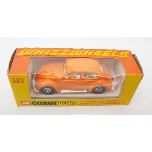 474 - A vintage boxed Corgi Whizzwheels Volkswagen 1200 Beetle, 383. UK shipping £14. We combine shipping.