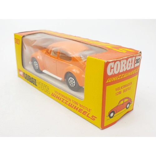 474 - A vintage boxed Corgi Whizzwheels Volkswagen 1200 Beetle, 383. UK shipping £14. We combine shipping.