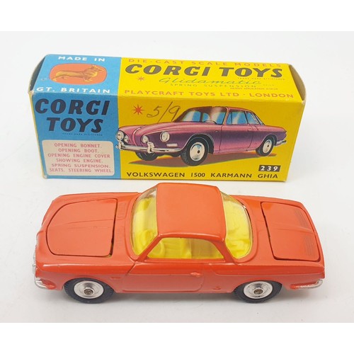 475 - A vintage boxed Corgi Volkswagen Karmann Ghia, 239. UK shipping £14. We combine shipping.