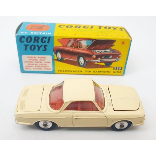 477 - A vintage boxed Corgi Volkswagen 1500 Karmann Ghia, 239. UK shipping £14. We combine shipping.