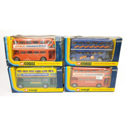 486 - A selection of boxed Corgi buses and vehicles. UK shipping £14. We combine shipping.