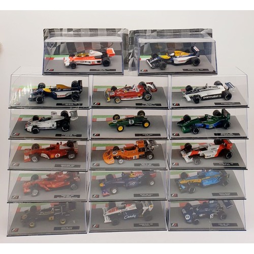 487 - Seventeen model F1 cars. UK shipping £14. We combine shipping.