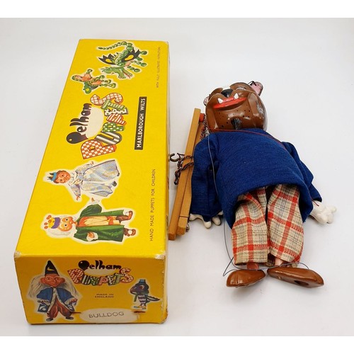 499 - A vintage boxed Pelham Puppet, Bulldog 1963 in original box with instruction leaflet. UK shipping £1... 