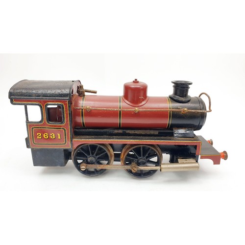 514 - A vintage O gauge GBN Douglas R. Hartley live steam engine and tender engine length, 8.25