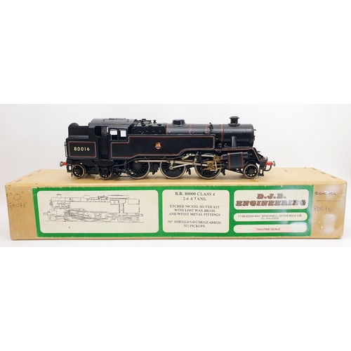 516 - A vintage boxed D.J.B. Engineering O gauge B.R. 80000 class 4 2-6-4 tank locomotive, length 12.5