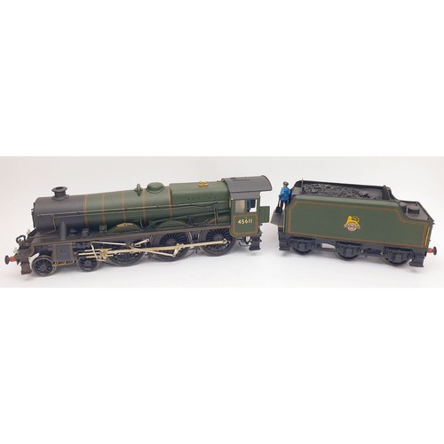 517 - An O gauge LMS No. 45611 Hong Kong locomotive and tender, locomotive length 11.75