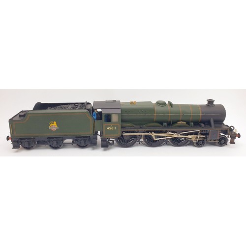 517 - An O gauge LMS No. 45611 Hong Kong locomotive and tender, locomotive length 11.75