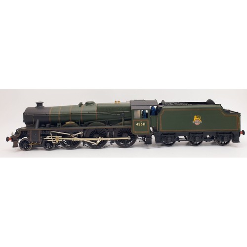 517 - An O gauge LMS No. 45611 Hong Kong locomotive and tender, locomotive length 11.75