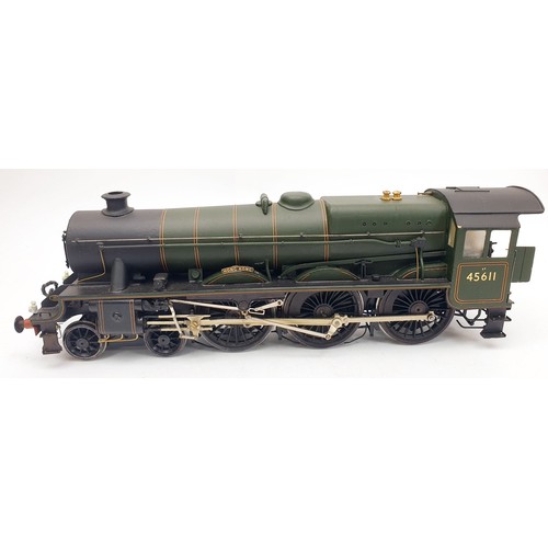 517 - An O gauge LMS No. 45611 Hong Kong locomotive and tender, locomotive length 11.75