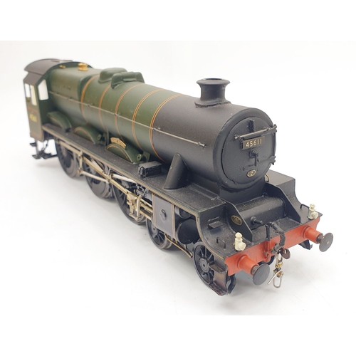 517 - An O gauge LMS No. 45611 Hong Kong locomotive and tender, locomotive length 11.75