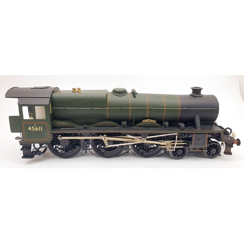 517 - An O gauge LMS No. 45611 Hong Kong locomotive and tender, locomotive length 11.75