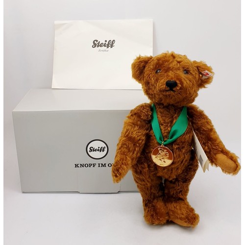 526 - A boxed Steiff for Danbury Mint articulated Bear of the Year 2017, length 12.5