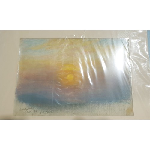 69 - George Anderson Short: two pastel drawings of sunsets, signed and dated 1923 and 1925, 8