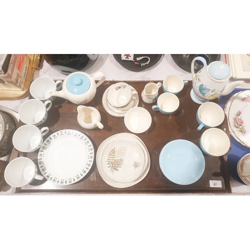 87 - Vintage Meakin and other tea ware, coffee pot lid A/F. No shipping. Arrange collection or your own p... 