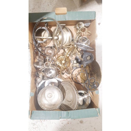 92 - A box of metal ware. No shipping. Arrange collection or your own packer and shipper, please.