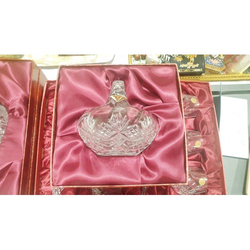 101 - Six boxed Cristallerie Wiesel crystal wine glasses together with two pieces of boxed Royal Doulton c... 