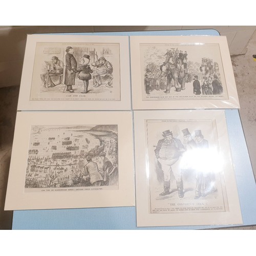 108 - Original political cartoons from Punch dating from the 1860s, 70s and 80s illustrations by John Tenn... 