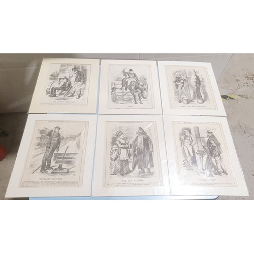 108 - Original political cartoons from Punch dating from the 1860s, 70s and 80s illustrations by John Tenn... 