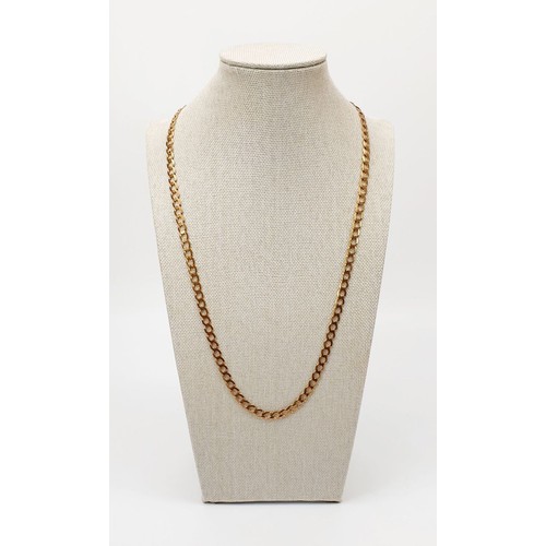 16 - A 9ct gold curb link chain, length 23