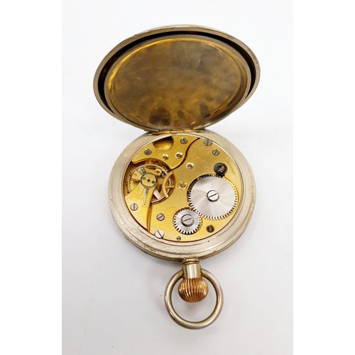 49 - A silver plated pocket watch the dial signed Knibbs & Sons, Valmor Lever, diameter 2