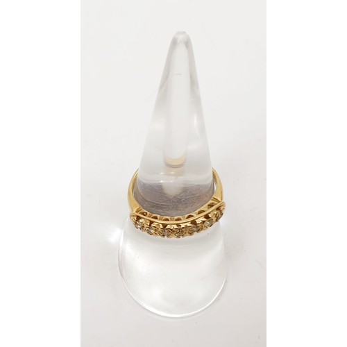 121 - A hallmarked 9ct gold ring set with diamonds, gross weight 2.5g, size M/N. UK shipping £14.