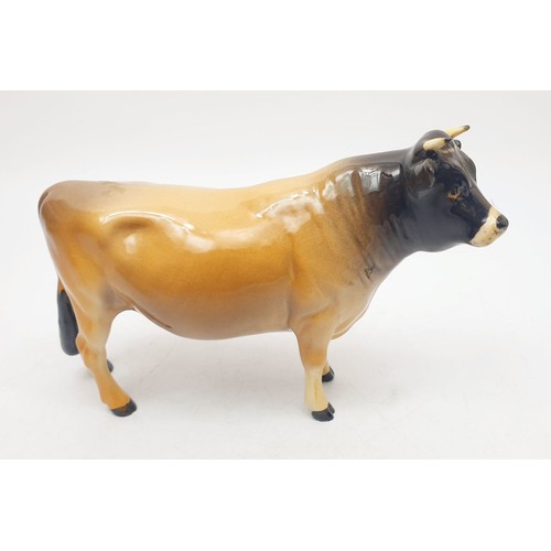 280 - A Beswick Jersey cattle family comprising: CH. Dunsey Coy Boy 1422, CH. Newton Tinkle 1345 and calf ... 