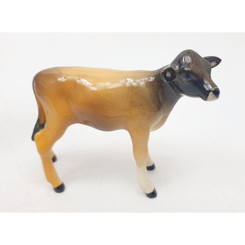 280 - A Beswick Jersey cattle family comprising: CH. Dunsey Coy Boy 1422, CH. Newton Tinkle 1345 and calf ... 