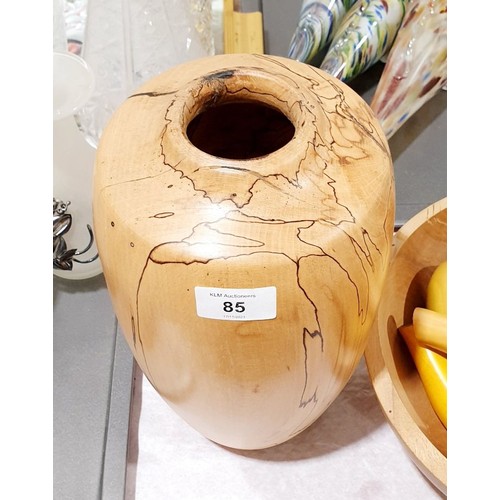 85 - A wooden vase, height 11.5