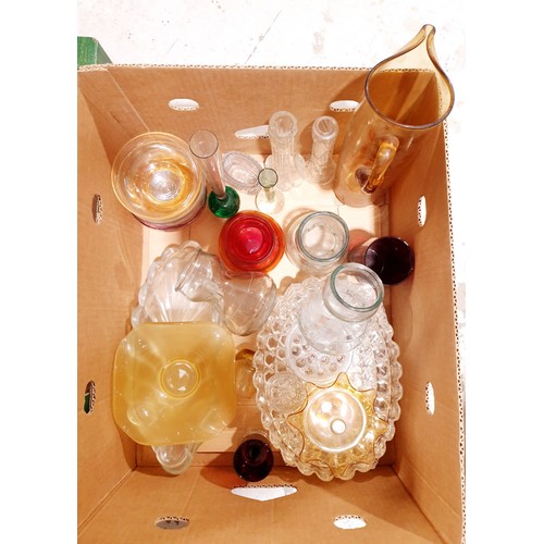 136 - Two boxes of antique and later glassware. No shipping. Arrange collection or your own packer and shi... 