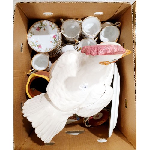 139 - Two boxes of ceramics. No shipping. Arrange collection or your own packer and shipper, please. Elect... 