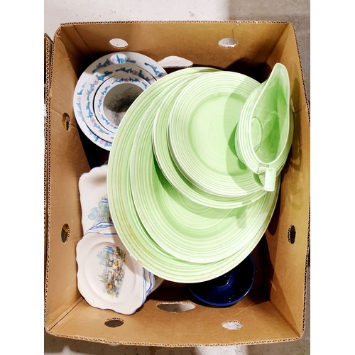 139 - Two boxes of ceramics. No shipping. Arrange collection or your own packer and shipper, please. Elect... 