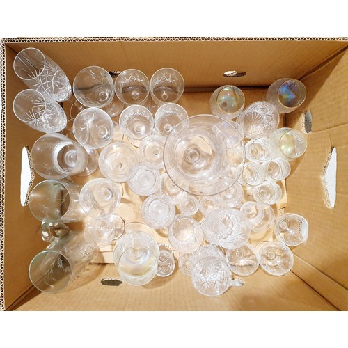 140 - Two boxes of antique and later glassware. No shipping. Arrange collection or your own packer and shi... 