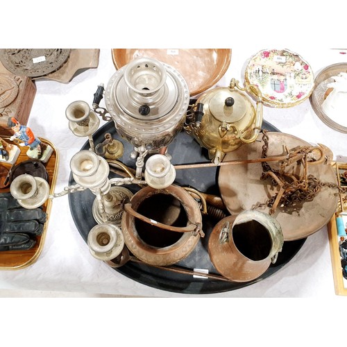 146 - A selection of antique and later metal ware. No shipping. Arrange collection or your own packer and ... 