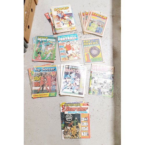 150 - A selection of football and other comics  including Roy of the Rovers and Shoot. UK shipping £14.