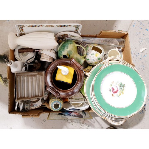 165 - A box of glass, china and assorted. No shipping. Arrange collection or your own packer and shipper, ... 