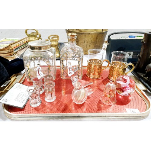 180 - A Holme Gaard Christmas glassware together with paper weights and assorted. No shipping. Arrange col... 