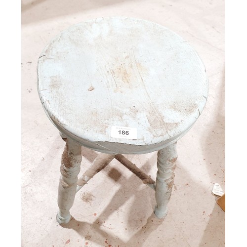 186 - An antique elm stool, height 16