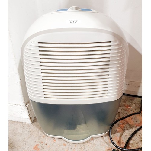 217 - A DeLonghi dehumidifier. No shipping. Arrange collection or your own packer and shipper, please. Ele... 