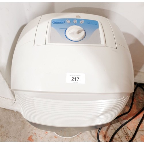 217 - A DeLonghi dehumidifier. No shipping. Arrange collection or your own packer and shipper, please. Ele... 