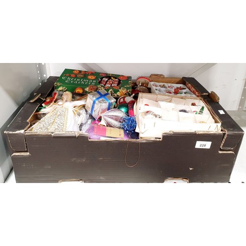 228 - A box of vintage and later Christmas decorations. No shipping. Arrange collection or your own packer... 