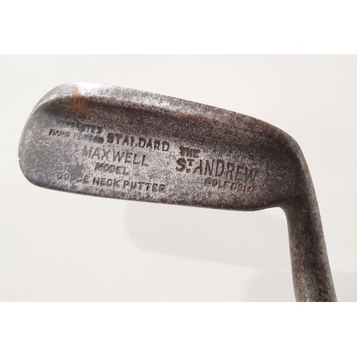 230 - A vintage Maxwell Hickory golf club together with a vintage yard stick. No shipping. Arrange collect... 