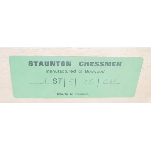 246 - A boxed Staunton wooden and weighted chess set. UK shipping £14.