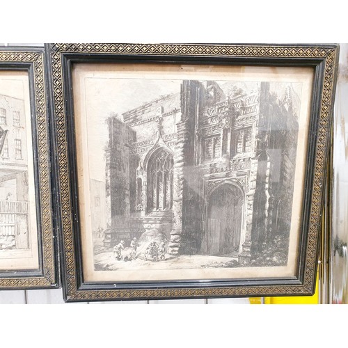 257 - George Cuitt the Elder: Three signed etchings depicting Chester scenes, Chester Cathedral  9